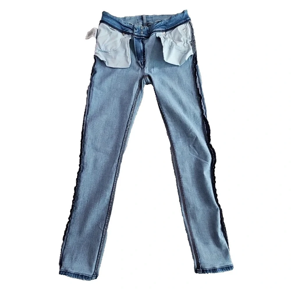 Hudson Los Angeles Jeans Women's Size 30 (30x28) Blue Collin‎ Skinny Flap Pocket